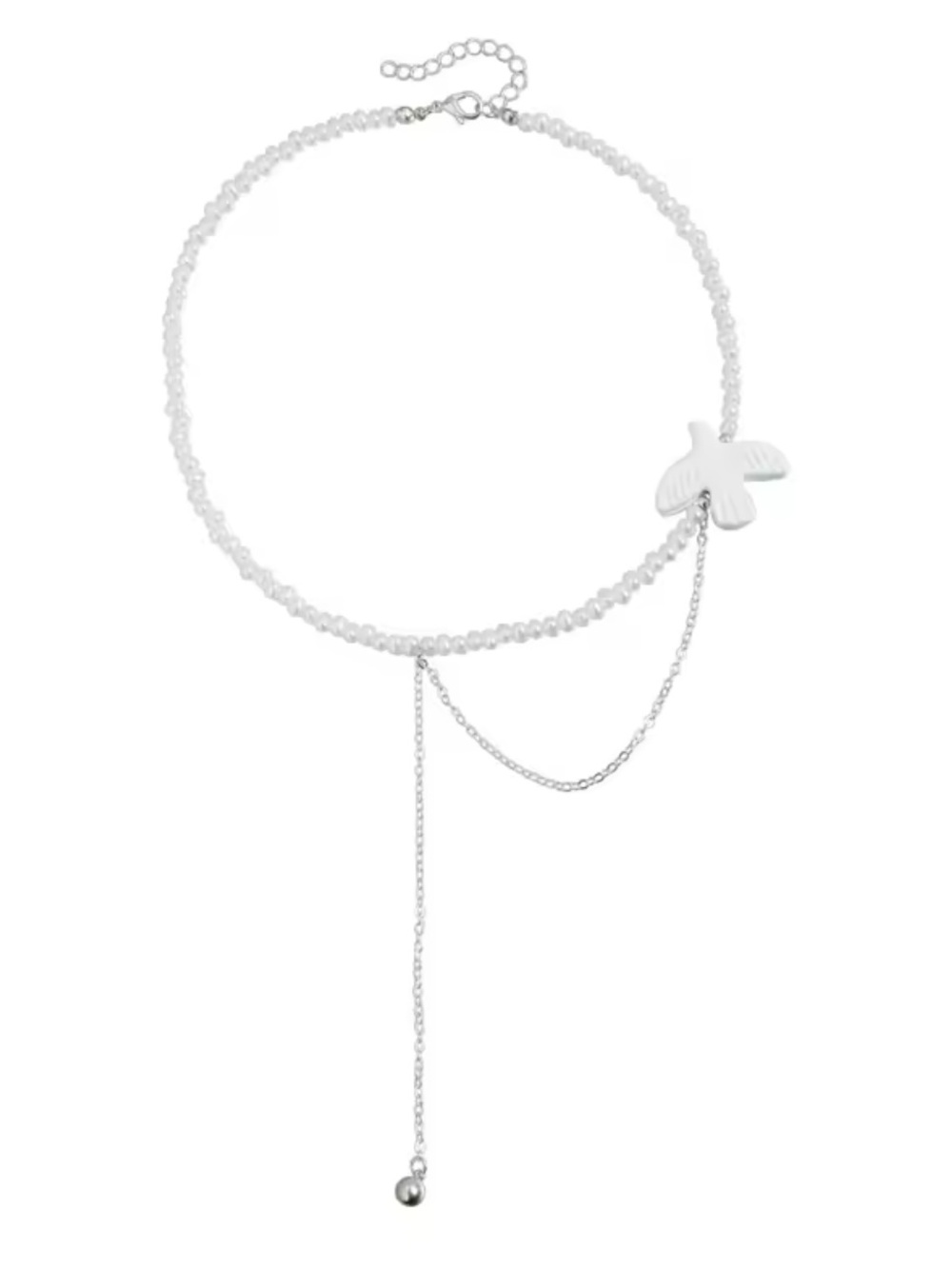 Silver Dove Lariat Necklace - Women Jewelry